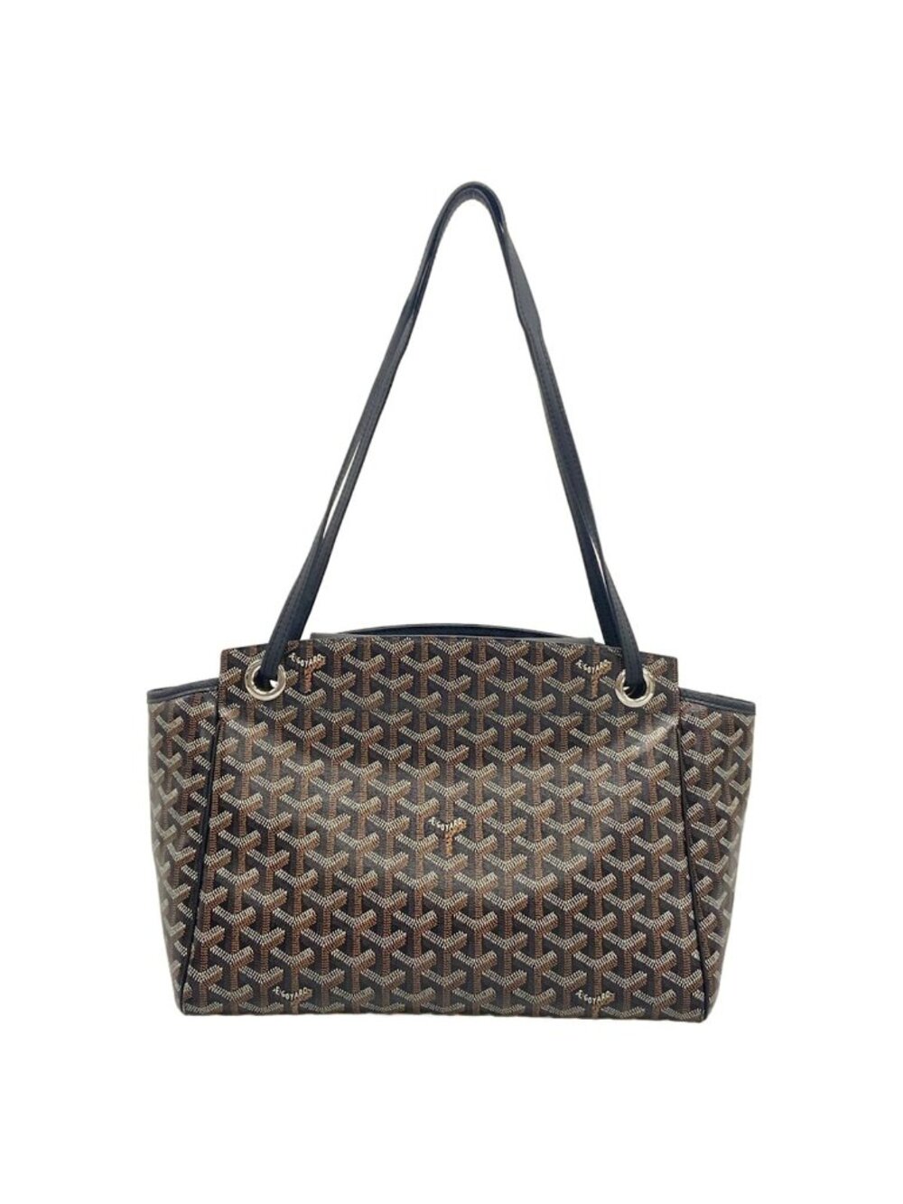 Goyard Tote Bag Luet PM Dark Brown Black Leather - Picture 3 of 15